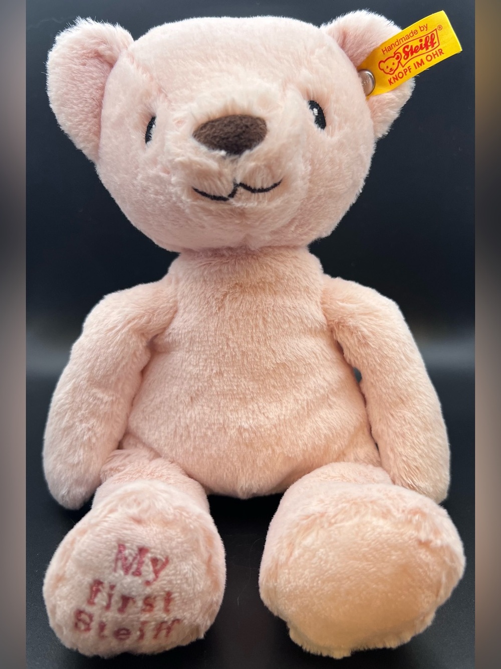 Steiff "My First Steiff" Pink Teddy Bear Plush 10" Nursery Soft Toy EAN 242137